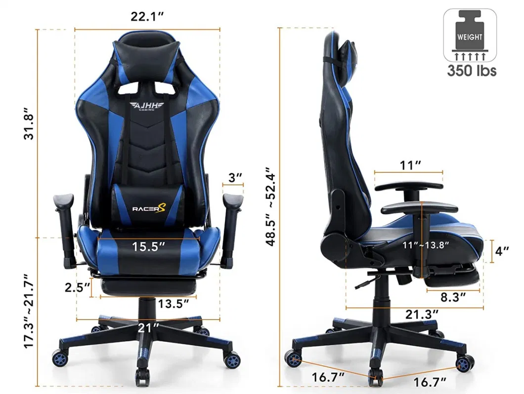 Wholesale Office Furniture Racing Seat Gaming Chairs with Massage Lumbar Support